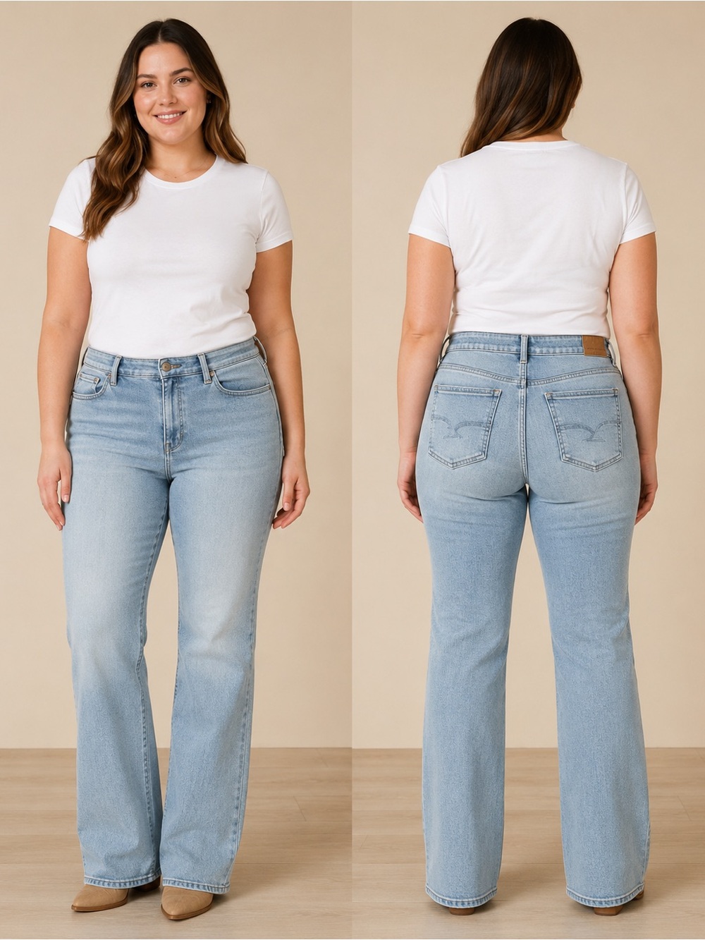 American Eagle Super Stretch Light Wash Bootcut Jeans Size 14 Long